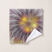 Fleur colorée lumineuse, fractale moderne abstrait (Gant de toilette)
