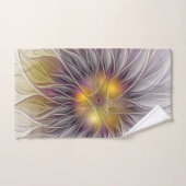Fleur colorée lumineuse, fractale moderne abstrait (Serviette à main)