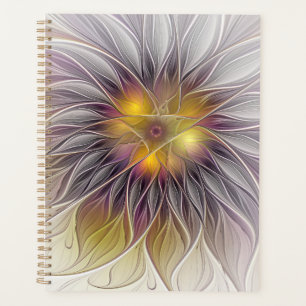 Fleur colorée lumineuse, fractale moderne abstrait