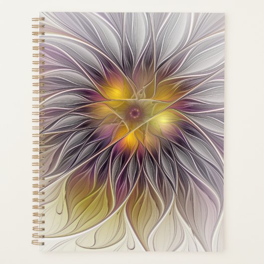 Fleur colorée lumineuse, fractale moderne abstrait (Devant)