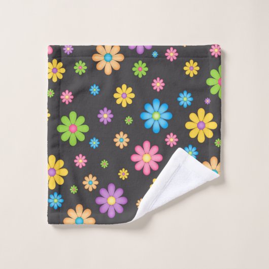 Fleur colorée Power Hippie (Gant de toilette)