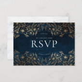 Fleur Confetti bleu et blanc Invitation (Devant / Derrière)