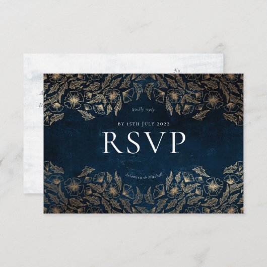 Fleur Confetti bleu et blanc Invitation (Devant / Derrière)