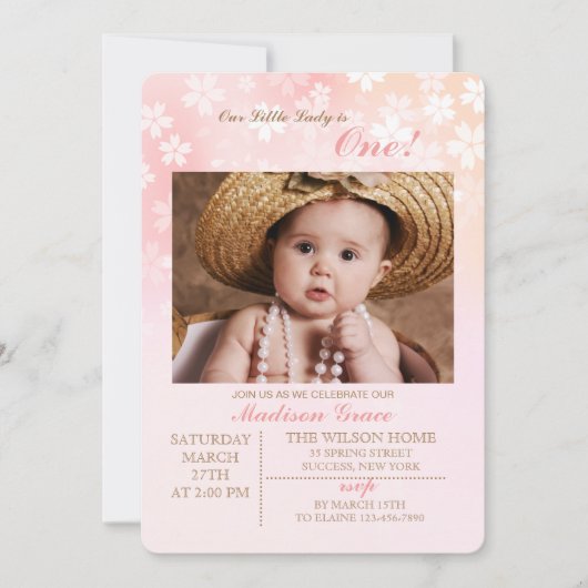 Fleur Confetti Photo Invitation (Devant)