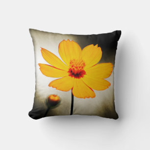 Fleur cosmos jaune - Coussin d'art