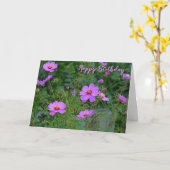Fleur Cosmos Rose violet Joyeuse carte d'anniversa (Fleur jaune)