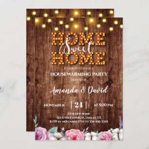 Fleur Coton Rustique House Party Invitation
