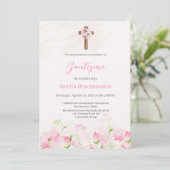 Fleur couleur eau rose invitation en espagnol