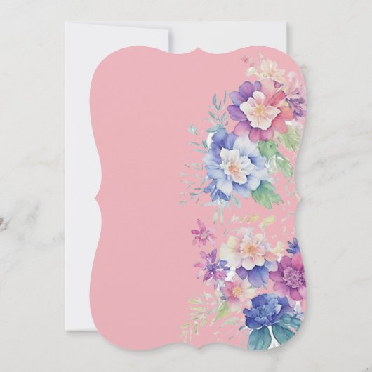 Fleur couleur rose faire-part de mariage (Dos)