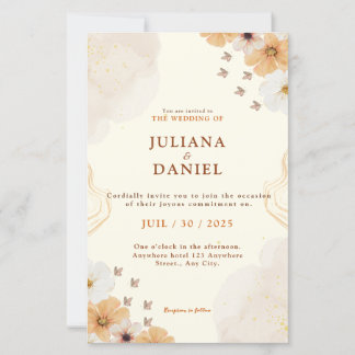 Fleur Cream Bloemen Bruiloftsinvatie met Details
