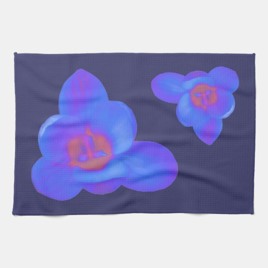 Fleur Crocus Serviette de cuisine chaude et froide (Horizontal)