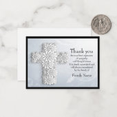 Fleur croisée après Carte de remerciements funérai (Devant/Arrière en situation)