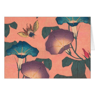 Fleur d'abeille rose classique Hokusai Art