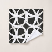 Fleur d'accent monochromatique noir et blanc (Gant de toilette)