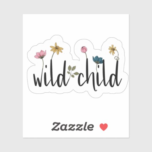 Fleur d'Affirmation Enfant sauvage | Sticker décou (Feuille)