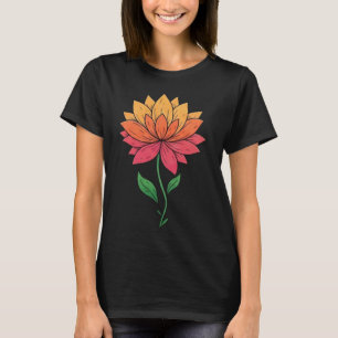 Fleur Dahlia Avec T-shirt Centre Jaune