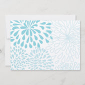 Fleur Dahlia Coral Bleu Mariage Floral Invitation (Dos)