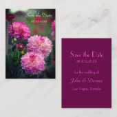 Fleur Dahlia rose et blanc Enregistrer la carte Da (Devant / Derrière)