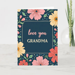 Fleur d'amour pour grand-mère carte