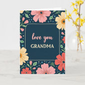 Fleur d'amour pour grand-mère carte (Fleur jaune)