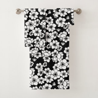 Fleur d'anémone noir et blanc