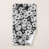 Fleur d'anémone noir et blanc (Serviette à main)