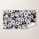 Fleur d'anémone noir et blanc (Serviette à main)