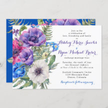 Fleur d'anémones colorée Faire-part de mariage flo