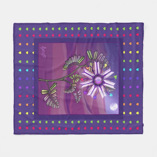 Fleur dans la couverture en polaire du désert (Devant (Horizontal))