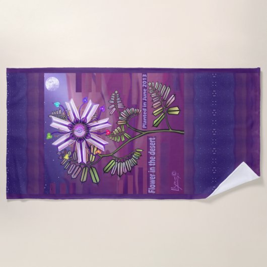 Fleur dans la serviette de plage du désert (Devant)