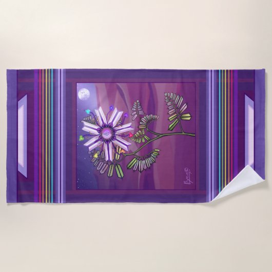 Fleur dans la serviette de plage du désert (Devant)