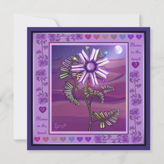 Fleur dans le désert carte (Devant)