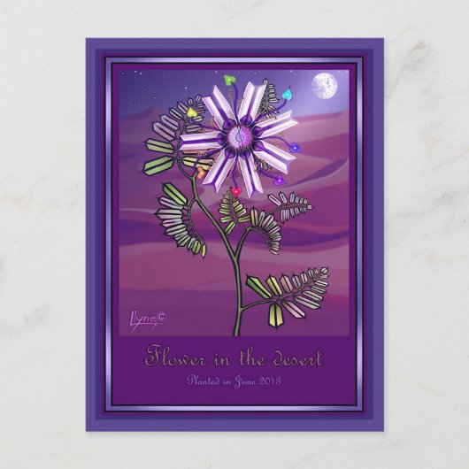 Fleur dans le désert Carte postale (Devant)