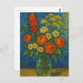 Fleur dans le vase Carte postale (Devant / Derrière)