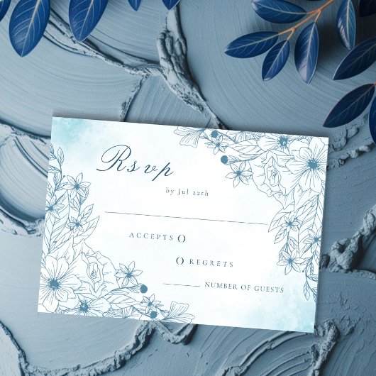 Fleur Dans Les Cartes RSVP De Mariage D'Hiver