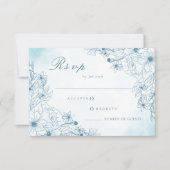 Fleur Dans Les Cartes RSVP De Mariage D'Hiver (Devant)