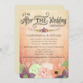 Fleur d'aquarelle après les invitations Mariages I (Devant / Derrière)