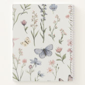 Fleur d'aquarelle et papillon carnet de la spirale (Dos)