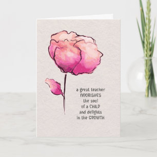 Fleur d'aquarelle Merci de l'enseignant