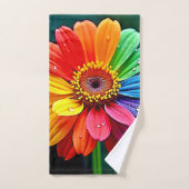 Fleur d'art à pétale arc-en-ciel (Serviette à main)
