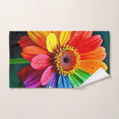 Fleur d'art à pétale arc-en-ciel (Serviette à main)
