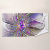 Fleur d'art Abstrait, énergique et coloré (Serviette de bain)