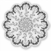 Fleur d'art de ligne minimale - Sticker esthétique (Devant)