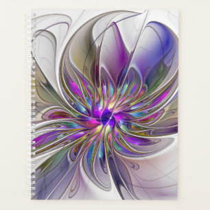 Fleur d'art fractal abstrait énergique et coloré
