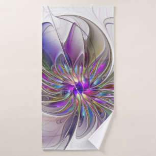 Fleur d'art fractal abstrait énergique et coloré