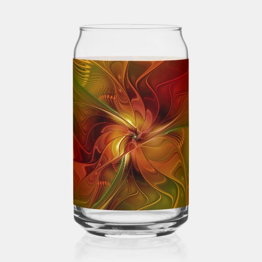 Fleur d'art fractal abstrait rouge orange marron v (Recto)