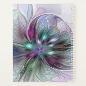 Fleur d'art fractal moderne abstrait coloré Nom (Dos)