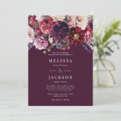 Fleur d'automne Dahlia Faire-part de mariage Bourg (Debout devant)