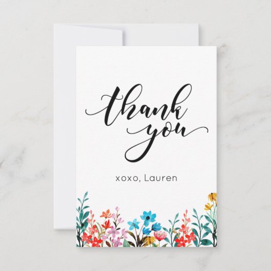 Fleur de aquarelle de printemps Merci à plat (Devant)