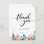 Fleur de aquarelle de printemps Merci à plat (Devant / Derrière)